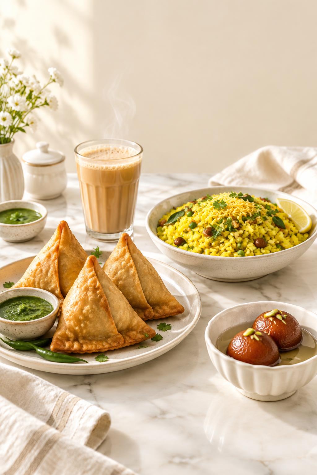 Homemade Indian snacks and dinner dishes
