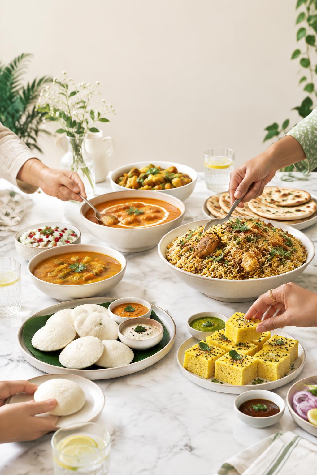 A shared table of regional Indian cuisines